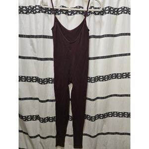 NWOT Intimately Free People brown ribbed long bodysuit tank low back size M/L‎